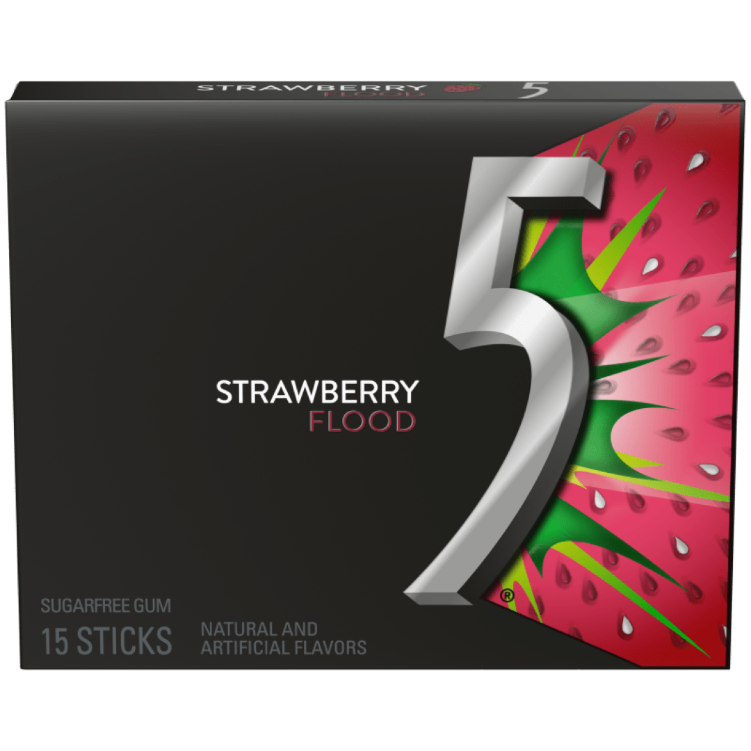 5 WRIGLEYS STRAWBERRY FLOOD